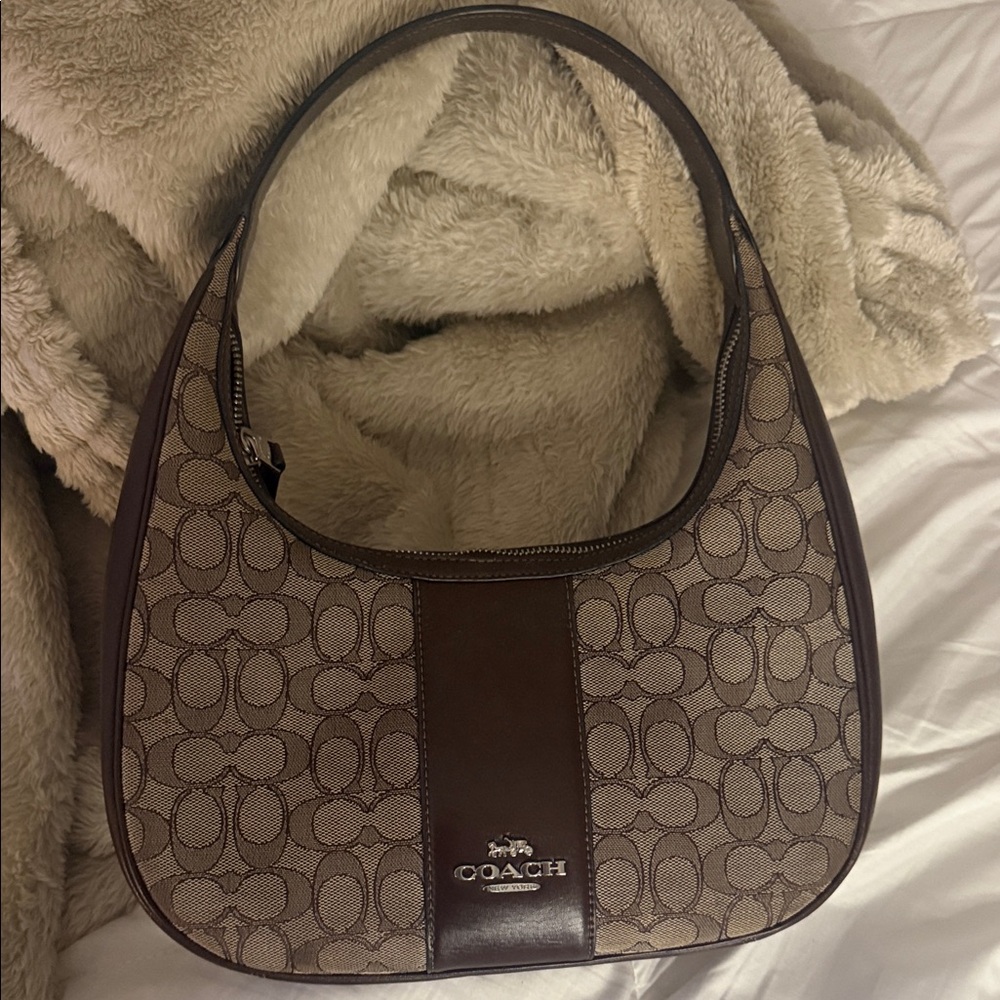 Coach Signature Crescent Shoulder Bag in Brown